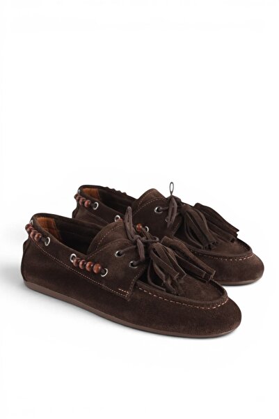 luuq shoes Γυναικεία Loafer Παπούτσια ZYNOR από Γνήσιο Δέρμα Σουέντ με Φούντες