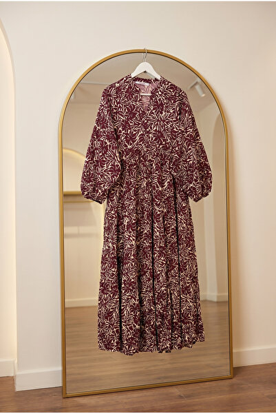 Kirazca Butik Women's Patterned Loose Cut Viscose Dress
