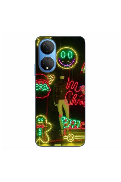 OEM Husa compatibila cu Honor X7 Silicon Gel Tpu Model Craciun Vitrina Neon L...
