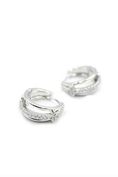 atastore2017 Jewelled Hoop Earrings - Silver