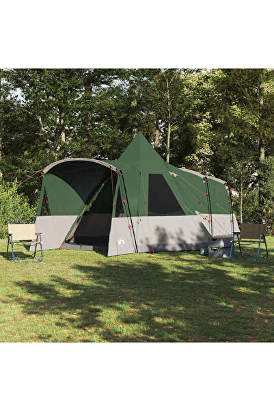 vidaxl Cort Teepee pentru 8 Persoane Verde 720 x 465 x 295 cm