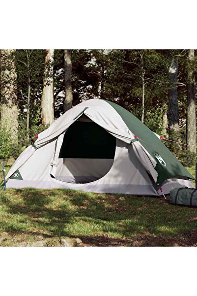 vidaxl Cort de camping cupola pentru 2 persoane, verde, impermeabil