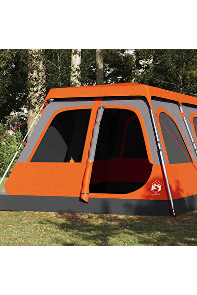 vidaxl Cort familie cupola 10 persoane, gri/portocaliu, setare rapida
