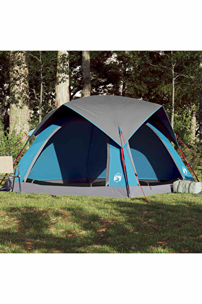 vidaxl Cabina cort de camping, 4 persoane, albastru, impermeabil
