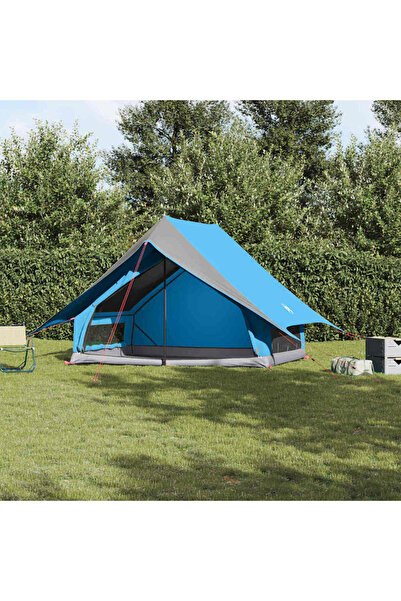 vidaxl Cort de Familie cu acoperis Albastru si Gri 256 x 256 x 185 cm