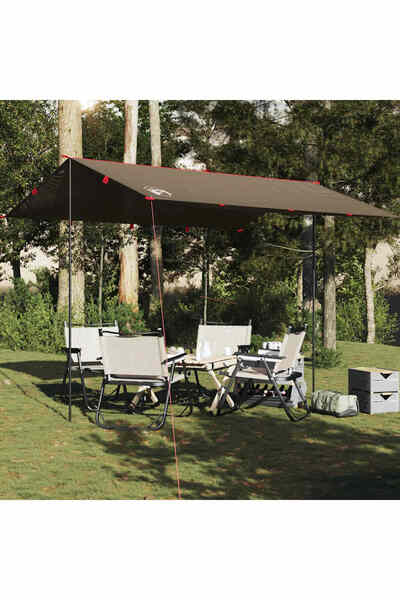 vidaxl Prelata de camping, maro, 366x306 cm, impermeabila