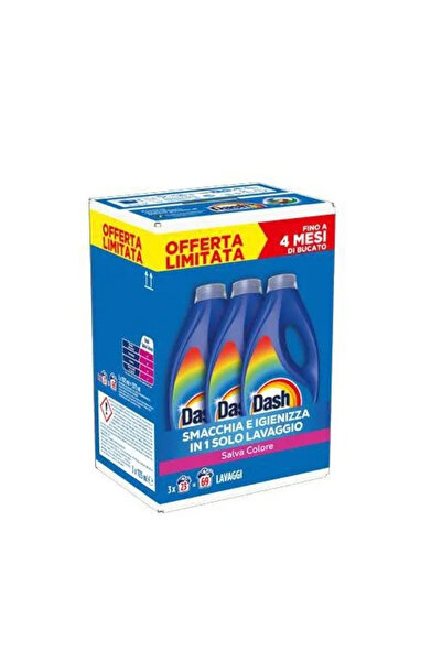 Dash Salva Colore Liquid Detergent for Colored Laundry, 3x23 Washes Pack