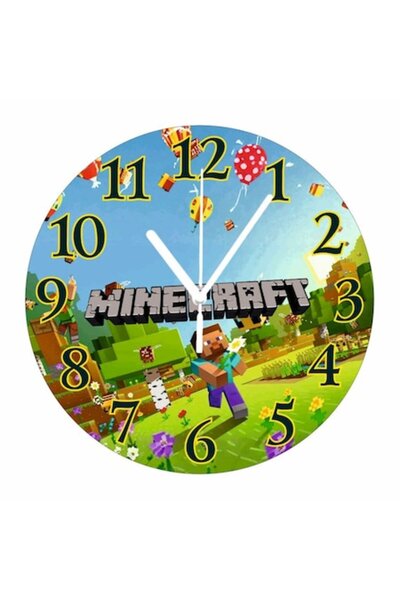 OEM Ceas de perete Minecraft (Steve), MDF, Imprimare color UV, 30 cm – Decor ...