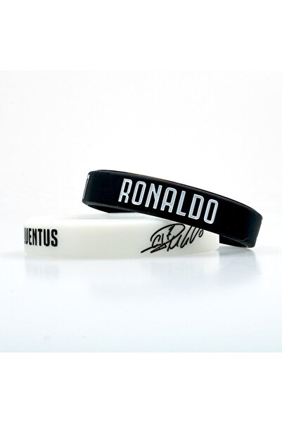 PurpleJam 2-Pack Black and White Cristiano Ronaldo Football Bracelet