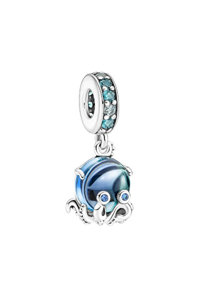 Charms Pandantiv Caracatiță Murano Albastră