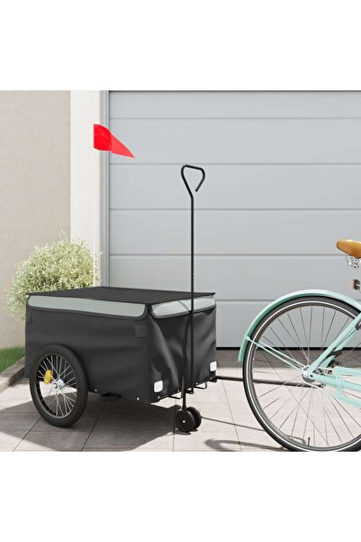 vidaxl Remorcă pentru biciclete, negru și gri, 30 kg, fier