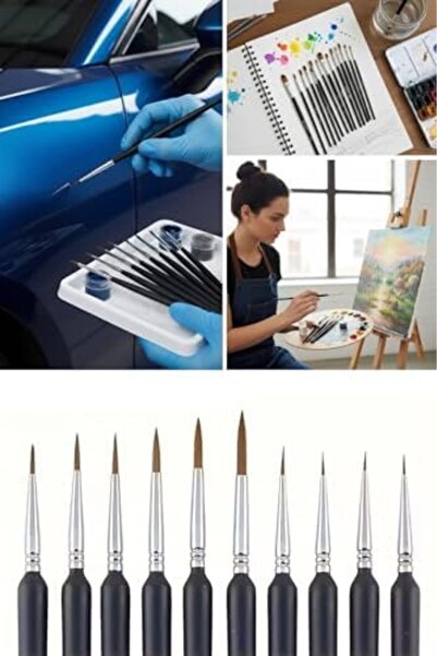 Yıldızan TAMGÜN BUFFER ® Set de 10 pensule pentru hobby și retușare auto – pe...