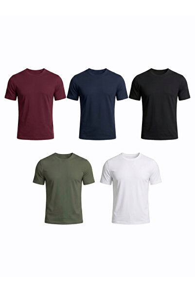 Etikmen 5-Pack Premium 100% Organic Cotton Basic Slimfit White-Khaki-Black-Na...