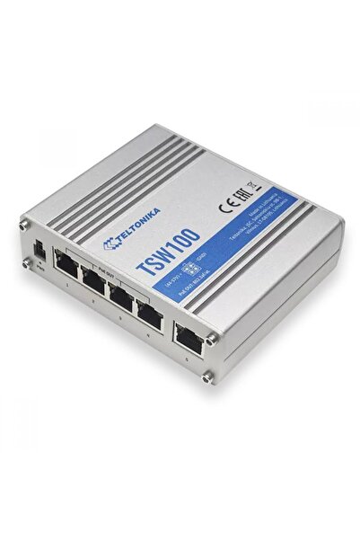 Teltonika TSW100 |   Switch PoE |   5x RJ45 1000Mb/s, 4x PoE, 60W