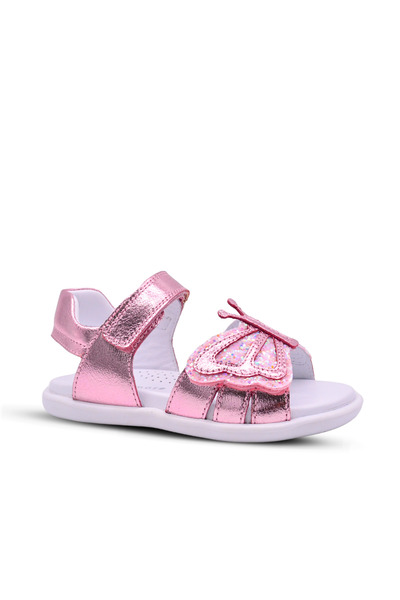 kids A more Glow Girls' Pink Color Sandals with Butterfly Figure and Sequin D...