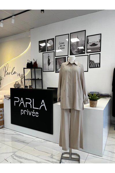 Nuss Taşlı Pantolonlu Takım