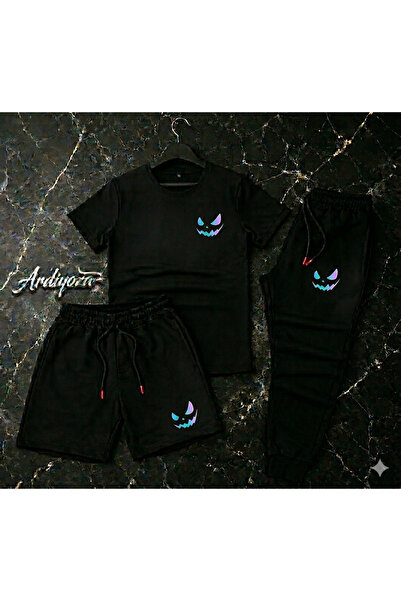 SILATU Printed Stylish 3-Piece Set (Shorts-Sweatshirt-T-Shirt)