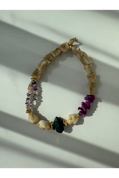 BERFACCESSORIES قلادة مطرزة ملونة
