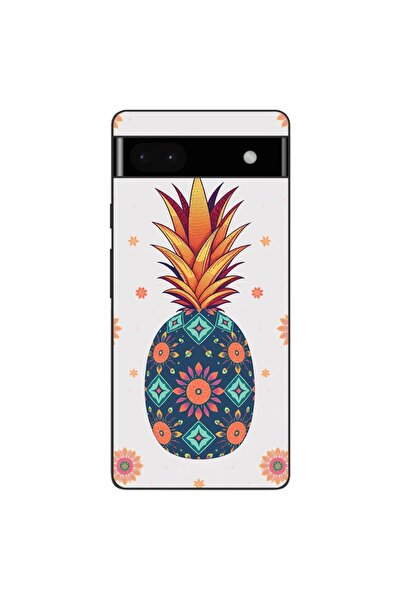 OEM Husa compatibila cu Google Pixel 6A Silicon Gel Tpu Model Floral Pineapple