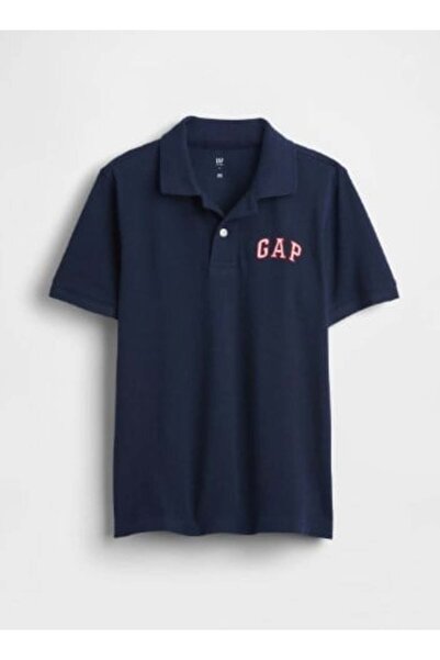 GAP Kids Gap Erkek Çocuk Polo Yaka Arma Detaylı Kısa Kollu Tişört 4-16 Yaş LA...
