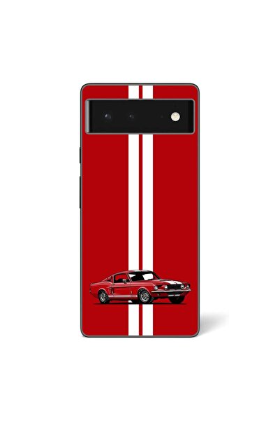 OEM Husa compatibila cu Google Pixel 6 Silicon Gel Tpu Model Red Mustang