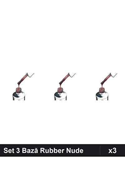 FSM Set 3 Bază Rubber Color Nude 15ml, Nr.04, Manichiură Gel UV/LED