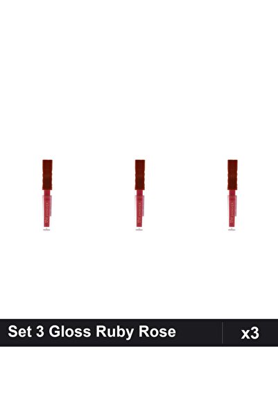 Ruby Rose Set of 3 Lip Glosses The Shimmer 06, Full Gloss, Shiny Effects