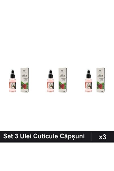 global fashion Set 3 Uleiuri Cuticule Căpșuni 30ml, Pipetă, Îngrijire Unghii ...