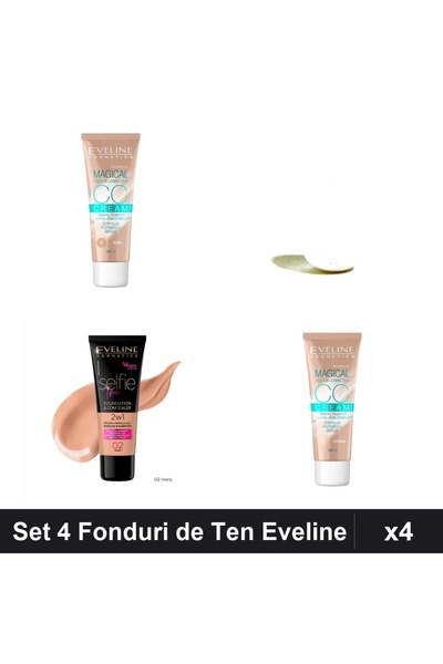 Eveline Set 4 Fonduri de Ten Eveline, CCC Magical + Selfie Time 2in1, Nuante ...