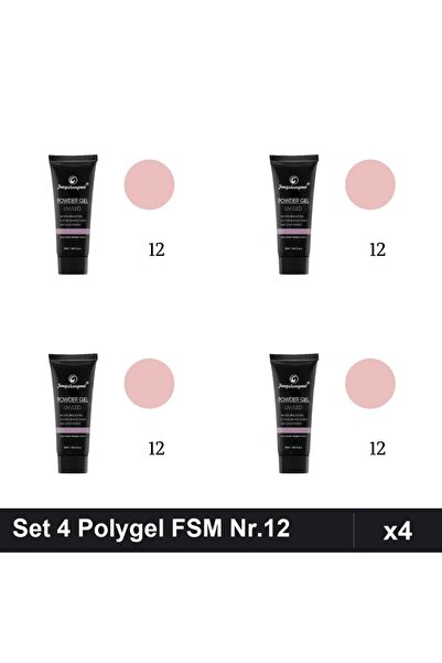 FSM Set 4 Polygel 30ml Nr.12, Gel Constructie Unghii, Manichiura UV/LED