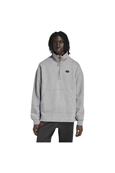 adidas Ανδρικό Φούτερ από Βαμβακερό Φλις με Μισό Φερμουάρ, Στυλ 90s, με Τσέπη Κ