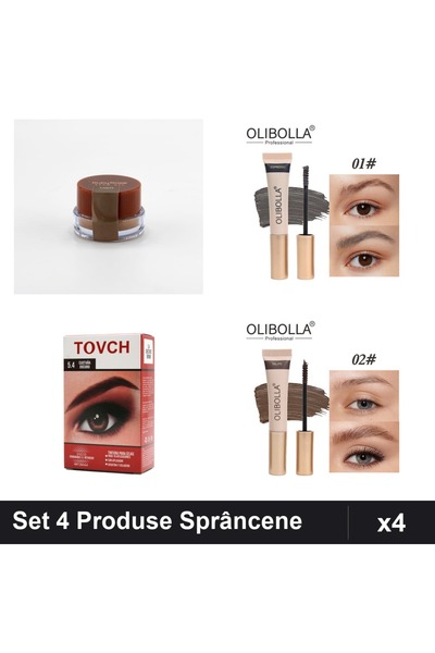 OLİBOLLA Set of 4 Eyebrow Products, Ruby Rose Gel, Olibolla Mascara, Dye Shad...