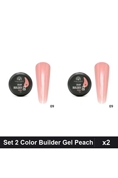 global fashion Set 2 Color Builder Gel UV 15g Global Fashion, Nr.09 Peach, Co...