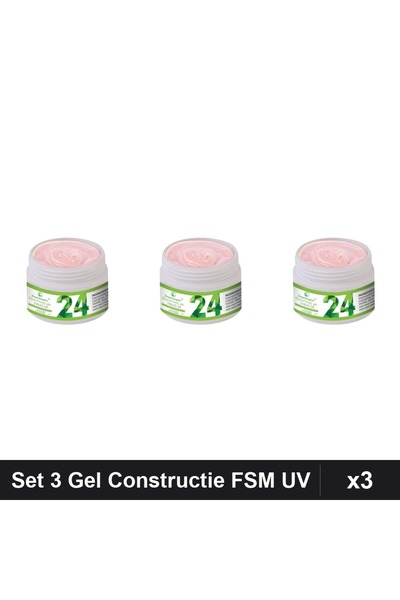 FSM Set 3 Gel de Constructie 50g, Builder Gel UV LED, Manichiura Profesionala