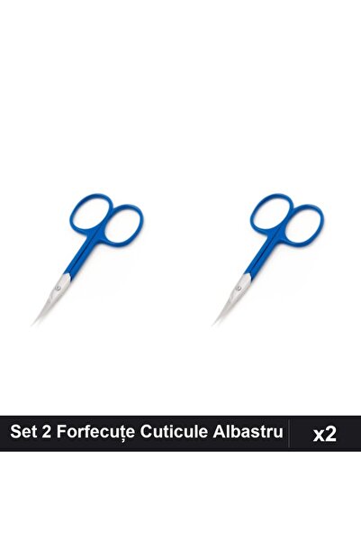 One Group Set 2 Forfecuțe Profesionale Cuticule Albastru, Clești Manichiură