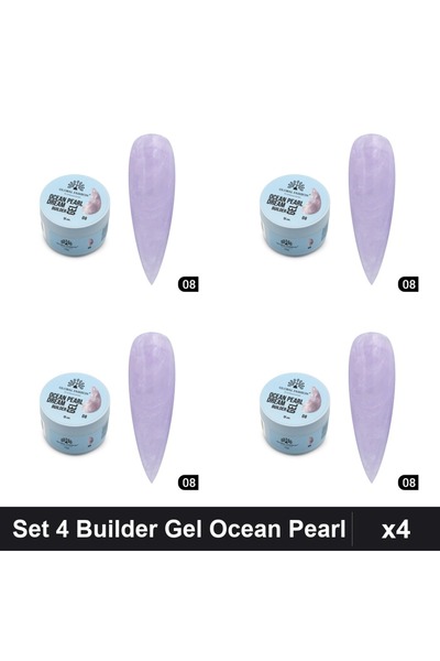 global fashion Set 4 Builder Gel Ocean Pearl Dream 15g, Constructie Unghii UV...
