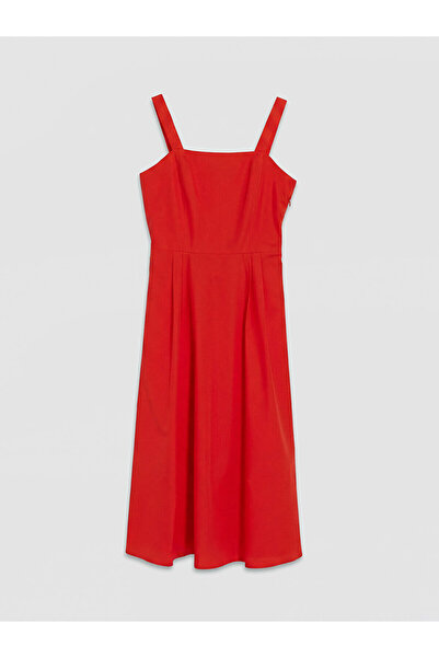 LC Waikiki Nevavm Square Neck Waist-Slit Dress with a Difference