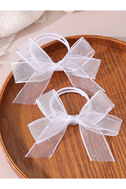 Take Two By Styli Pack of 2 - White Bow Hair Ties