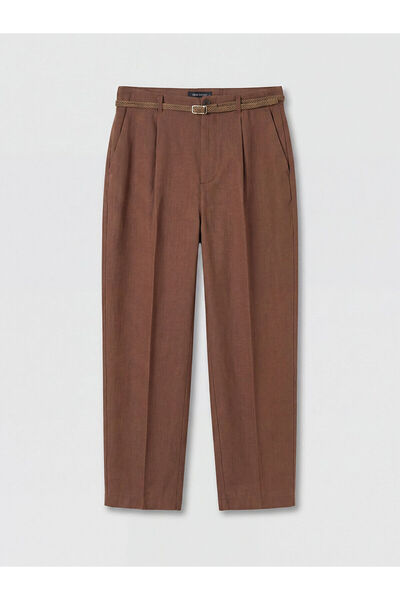 LC Waikiki Nevavm Belted Carrot Cut Women's Fabric Trousers with a Difference