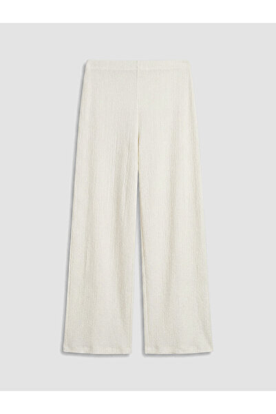 LC Waikiki Nevavm Textured Women's Trousers with Elastic Waist
