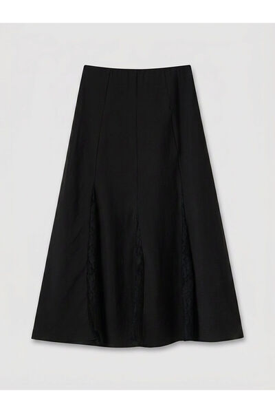 LC Waikiki Nevavm Skirt with Zipper at the Waist and Lace Details