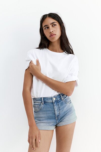 Pull & Bear Orta bel denim şort
