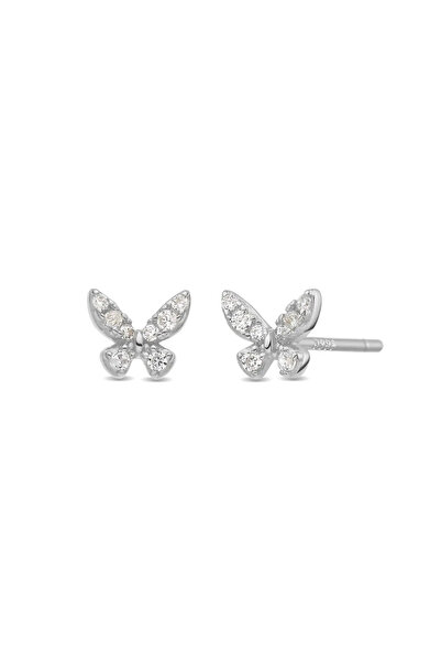 Lisa&Co. Cercei Argint Firefly Argint placat cu rodiu / Zircon / Alb