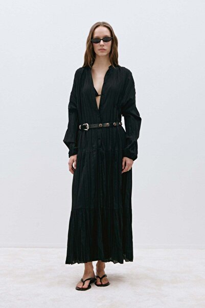 Suud Collection Black Muse Buttoned Maxi Dress