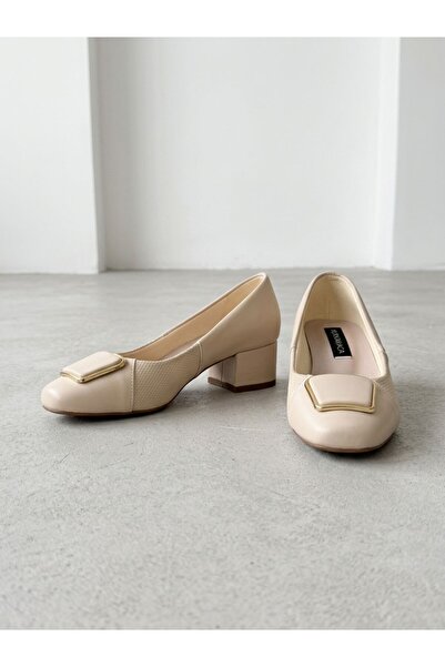 NUR KARACA 26Y27982 Front Buckle Detail, Hallux Bone Supported, 6cm Thick Hee...