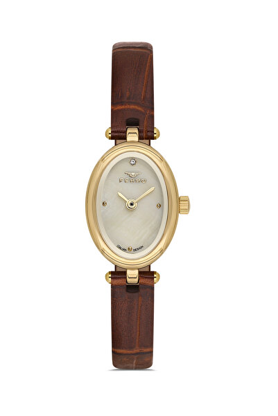 FERRO Brown Leather Cord Women Wrist Watch Fl21767B-O4 3Atm Water Resistant 2...