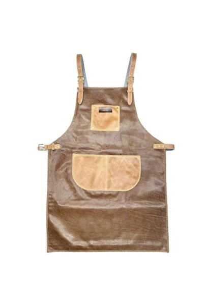 OEM Șorț de bucătar, CHEF GRILL, Piele naturala, Maro, Unisex