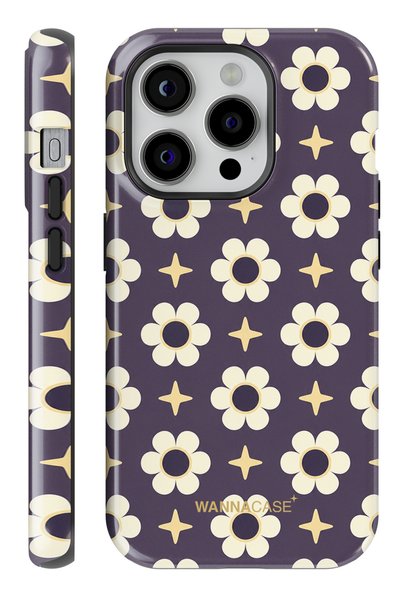 WANNACASE iPhone 15 Pro Night Daisy Double Layer Essential Tough Phone Case