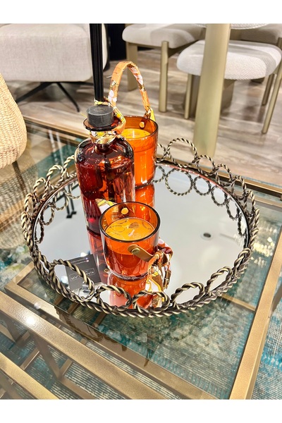 KARCILAR HOME STORE yuvarlak aynalı eskitme 36 x 36 cm aynalısunum,obje ve su...