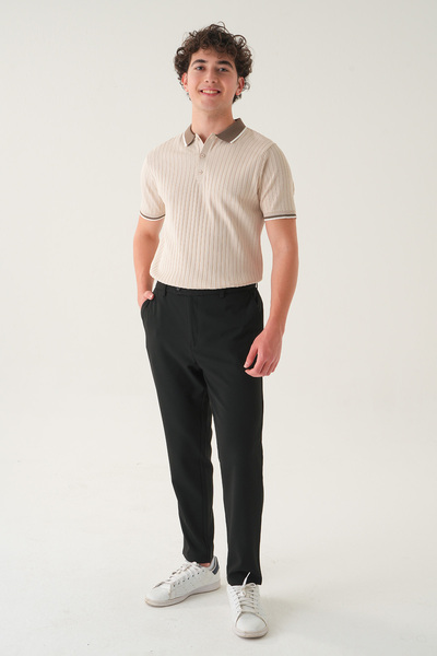 Gambocci Regular Fit Polo Neck T-Shirt |   Knitwear Different Collar Casual M...